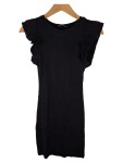 Vorschaubild 1 von Freizeitkleid Damen Gr. 36 S Schwarz Rippstrick Rüschen