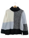 Vorschaubild 1 von Damen Pullover Strickpullover Colorblock Rollkragen Gr. 38 M