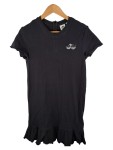 Vorschaubild 1 von Damen Freizeitkleid Schwarz Gr. 34 XS Kurzarm Rüschen Sportlich