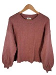 Vorschaubild 1 von Damen Pullover Rosa Gr. 36 S Casual Meliert Langarm