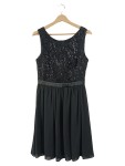Vorschaubild 1 von Black Label Abendkleid Damen Gr. 38 Schwarz Pailletten Spitze Festlich