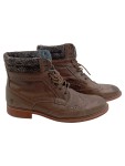 Vorschaubild 1 von Damen Schnürstiefel Brogue Leder Braun Gr. 41