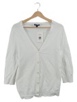 Vorschaubild 1 von Strickjacke Damen Weiß Gr. 38 M V-Ausschnitt 3/4-Arm Basic