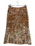 Vorschaubild 1 von A-Linienrock Pailletten Zebra Muster Gold Gr. 40 Seide