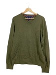 Vorschaubild 1 von Herren Pullover V-Neck Grün Gr. 52 XL Baumwolle Kaschmir