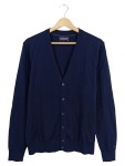 Vorschaubild 1 von Tailored Strickjacke Herren 48 M Blau Wolle V-Ausschnitt