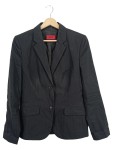 Vorschaubild 1 von Damen Blazer Gr. 42 XL Schwarz Nadelstreifen Wolle Business