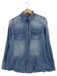 Vorschaubild 1 von Damen Jeansbluse Blau Gr. 38 M Casual Langarm Baumwolle