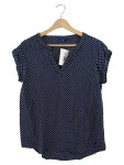 Vorschaubild 1 von Damen Bluse Gr. 36 S Blau Kurzarm Geometrisch Viskose Casual