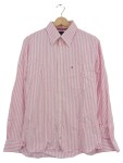 Vorschaubild 1 von Damen Hemdbluse Gr. 38 M Pink Weiß Gestreift Baumwolle