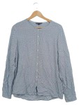 Vorschaubild 1 von Damen Bluse Hemdbluse Gr. 38 Weiß Blau Gepunktet Langarm