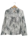 Vorschaubild 1 von Leichte Jacke Damen Gr. 40 L Weiß Abstrakt Knopfleiste Baumwolle
