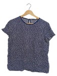 Vorschaubild 1 von Bluse Damen Gr. 38 Blau Blumenmuster Kurzarm Viskose