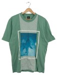 Vorschaubild 1 von Herren T-Shirt Grün Gr. 48 M Hai Motiv Print Kurzarm