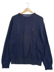 Vorschaubild 1 von Herren Pullover Gr. 48 M Blau Rundhals Baumwolle Logo