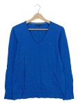 Vorschaubild 1 von Damen Pullover V-Ausschnitt Blau Gr. 42 XL Casual Logo