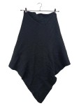 Vorschaubild 1 von Damen Poncho Schwarz Rippstrick V-Ausschnitt Gr. UNI