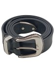 Vorschaubild 1 von Gürtel Westernschließe Schwarz Gr. 90 Leder Uni Casual Freizeit 3 cm
