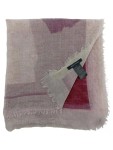 Vorschaubild 1 von Damen Schal Wolle Mehrfarbig Rot Beige Fransen 120x124cm