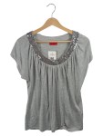 Vorschaubild 1 von T-Shirt Damen Grau Gr. 40 L Pailletten Elegant Kurzarm