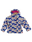 Vorschaubild 1 von Outdoorjacke Kinder Gr. 98 Blau Blumenmuster Kapuze