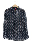 Vorschaubild 1 von Bluse Damen Gr. 38 M Blau Blumenmuster Langarm Casual