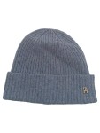 Vorschaubild 1 von Mütze Beanie Grau Meliert Rippstrick Wolle Logo Damen