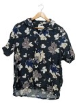 Vorschaubild 1 von Herren Freizeithemd Kurzarm Blumenmuster Schwarz Gr. 48, M