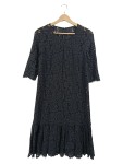 Vorschaubild 1 von Damen Spitzenkleid Schwarz Gr. 40 L Elegant Festlich Midikleid