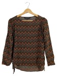 Vorschaubild 1 von Woman Bluse Gr. 38 M Mehrfarbig Zickzackmuster Fransen Bohemian