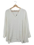 Vorschaubild 1 von Damen Langarmshirt Weiß Gr. 36 S Casual V-Ausschnitt
