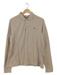 Vorschaubild 1 von Herren Langarm Poloshirt Beige Gr. 48 M Classic Fit Baumwolle