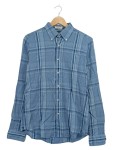 Vorschaubild 1 von Herren Freizeithemd Blau Kariert Gr. 48 M Baumwolle Langarm