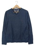Vorschaubild 1 von Herren Pullover Gr. 48 M Blau V-Ausschnitt Premium Cotton