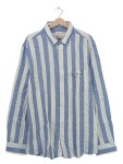 Vorschaubild 1 von Freizeithemd Herren Gr. 56 3XL Blau Gestreift Leinen Baumwolle