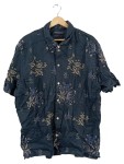 Vorschaubild 1 von Herren Freizeithemd Gr. 54 XXL Blau Blumenmuster Leinen Regular Fit