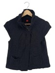 Vorschaubild 1 von Damen Strick-Pullunder Schwarz Gr. 38 M Wolle Mohair Knopf Taschen