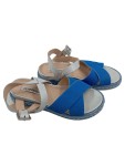 Vorschaubild 1 von Sandalen Espadrilles Damen Blau Silber Leder Gr. 37