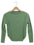 Vorschaubild 1 von Damen Pullover Grün Gr. 36 S Rippstrick