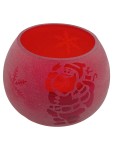 Vorschaubild 1 von Windlicht Porzellan Kugelförmig Rot 8x6cm Weihnachten Weihnachtlich