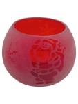 Vorschaubild 1 von Windlicht Porzellan Rot Kugelförmig Weihnachten 8x6 cm