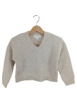 Vorschaubild 1 von Kinder Mädchen Pullover Gr. 122 Beige Pailletten V-Ausschnitt