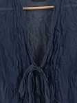 Vorschaubild 3 von Bluse Damen Langarm Baumwolle Rüschen Schleife Blau Gr. M