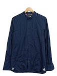Vorschaubild 1 von Freizeithemd Herren Blau Gr. 46 S Stehkragen Langarm Casual