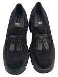 Vorschaubild 2 von Damen Loafer Schwarz Wildleder Quasten Absatz 7cm Gr. 37.5