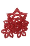 Vorschaubild 1 von Rote Weihnachtliche Tischdecke Stern Spitze Polyester Elegant Vintage