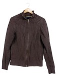 Vorschaubild 1 von Herren Strickjacke Braun Gr. 48 M Rippstrick Reißverschluss