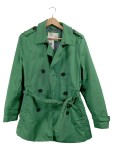 Vorschaubild 1 von Damen Trenchcoat Grün Gr. 40 L Doppelreihig Baumwolle Klassisch