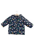 Vorschaubild 1 von Steppjacke Winterjacke Blau Vogelmotiv Kapuze Gr. 95, 98