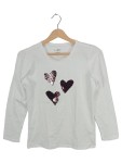 Vorschaubild 1 von Happy Kids Langarmshirt Mädchen Gr. 158 Weiß Pailletten Herz